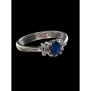 Levian 14k White Gold Blue Sapphire And Diamond Accent Ring Size 6.5